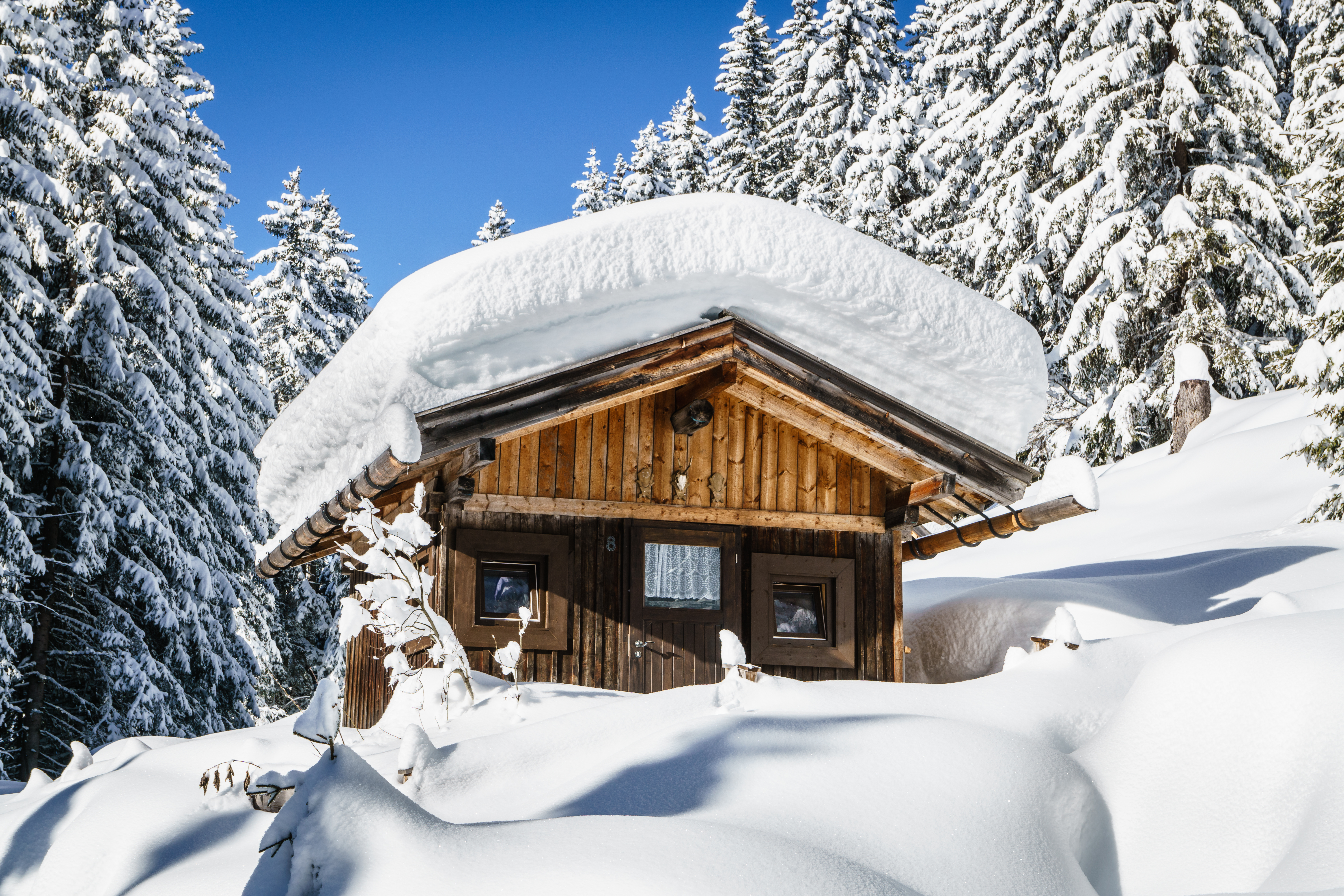 Almhütte im Schnee